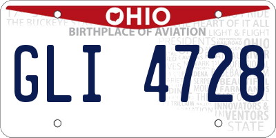 OH license plate GLI4728