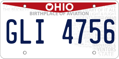 OH license plate GLI4756