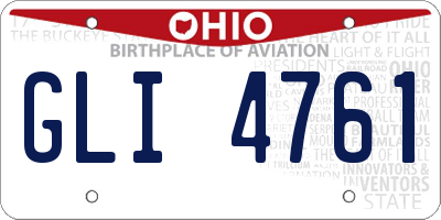 OH license plate GLI4761