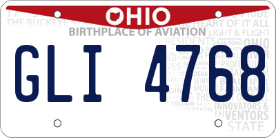 OH license plate GLI4768