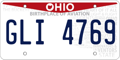 OH license plate GLI4769