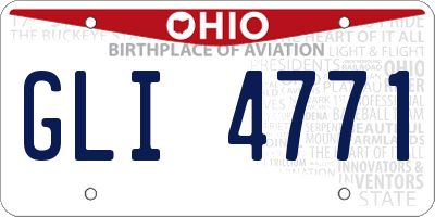 OH license plate GLI4771