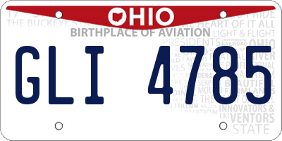 OH license plate GLI4785