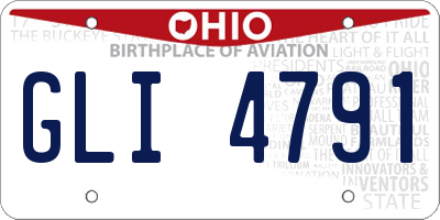 OH license plate GLI4791