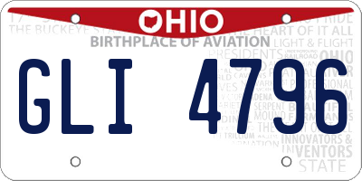 OH license plate GLI4796