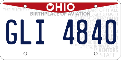 OH license plate GLI4840