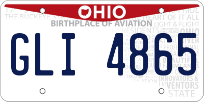 OH license plate GLI4865