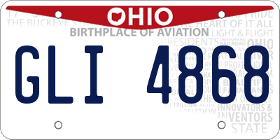 OH license plate GLI4868