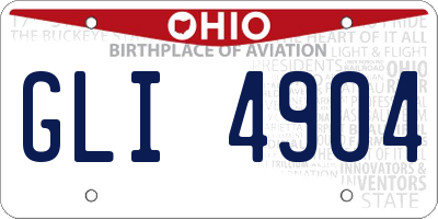 OH license plate GLI4904