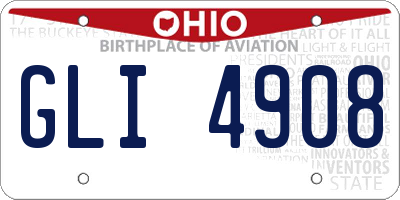 OH license plate GLI4908