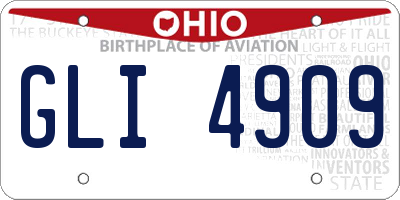 OH license plate GLI4909