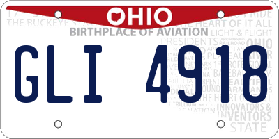 OH license plate GLI4918