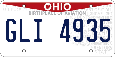 OH license plate GLI4935