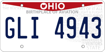 OH license plate GLI4943