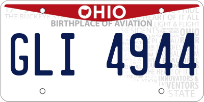 OH license plate GLI4944