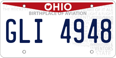 OH license plate GLI4948