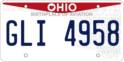 OH license plate GLI4958