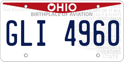 OH license plate GLI4960