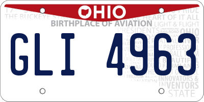 OH license plate GLI4963