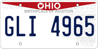OH license plate GLI4965