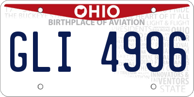 OH license plate GLI4996