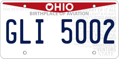 OH license plate GLI5002