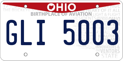 OH license plate GLI5003