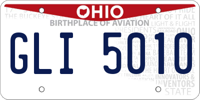 OH license plate GLI5010