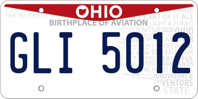 OH license plate GLI5012