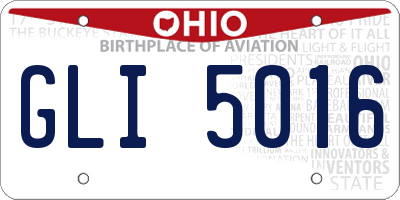 OH license plate GLI5016
