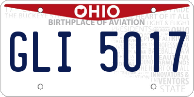 OH license plate GLI5017