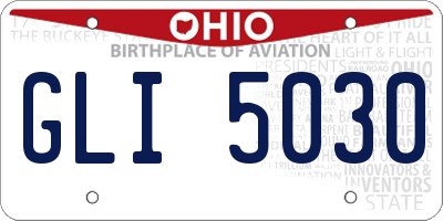 OH license plate GLI5030
