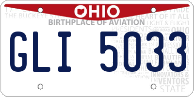 OH license plate GLI5033