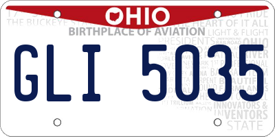 OH license plate GLI5035