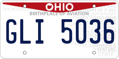 OH license plate GLI5036