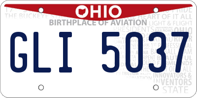 OH license plate GLI5037