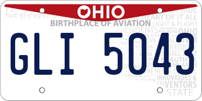 OH license plate GLI5043