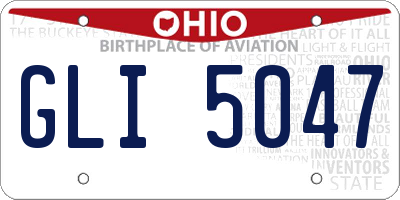 OH license plate GLI5047