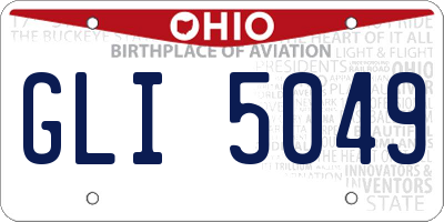 OH license plate GLI5049