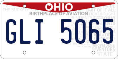 OH license plate GLI5065