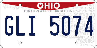 OH license plate GLI5074