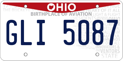 OH license plate GLI5087