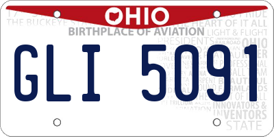 OH license plate GLI5091