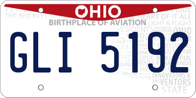 OH license plate GLI5192
