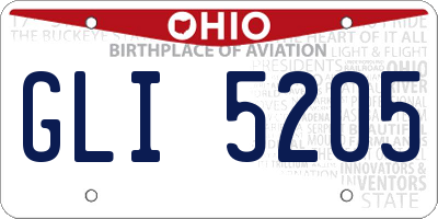 OH license plate GLI5205