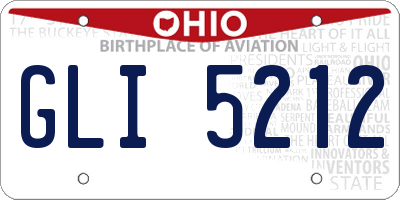 OH license plate GLI5212