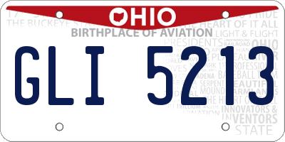 OH license plate GLI5213