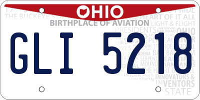 OH license plate GLI5218