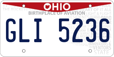 OH license plate GLI5236