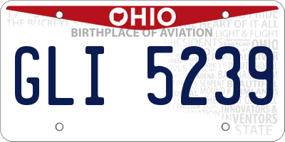 OH license plate GLI5239